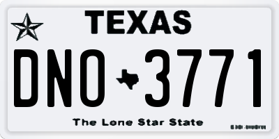 TX license plate DNO3771