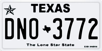 TX license plate DNO3772
