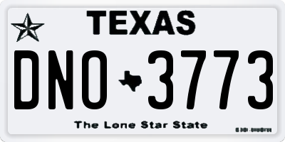 TX license plate DNO3773