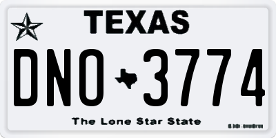 TX license plate DNO3774