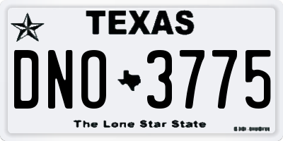 TX license plate DNO3775