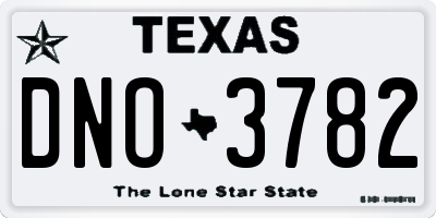 TX license plate DNO3782