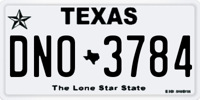 TX license plate DNO3784
