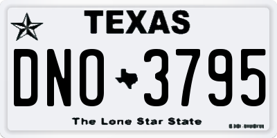 TX license plate DNO3795