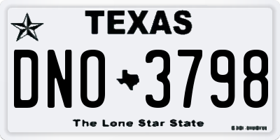 TX license plate DNO3798