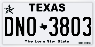 TX license plate DNO3803