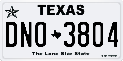 TX license plate DNO3804