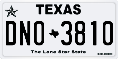 TX license plate DNO3810