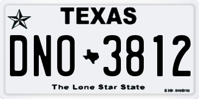 TX license plate DNO3812