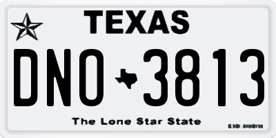TX license plate DNO3813