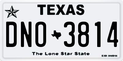 TX license plate DNO3814