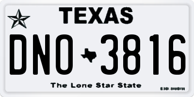 TX license plate DNO3816