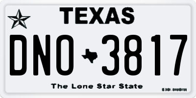 TX license plate DNO3817