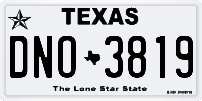 TX license plate DNO3819