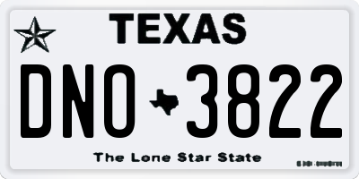TX license plate DNO3822