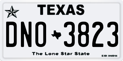 TX license plate DNO3823