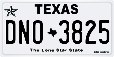 TX license plate DNO3825