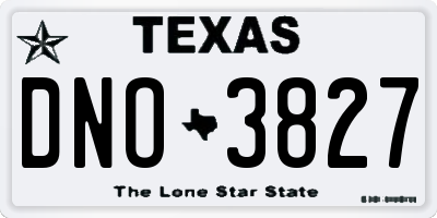 TX license plate DNO3827