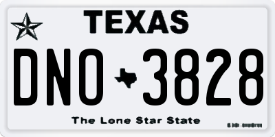 TX license plate DNO3828