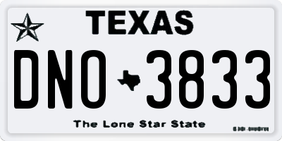 TX license plate DNO3833