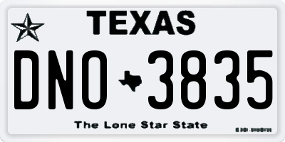 TX license plate DNO3835