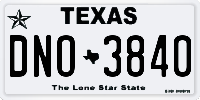 TX license plate DNO3840