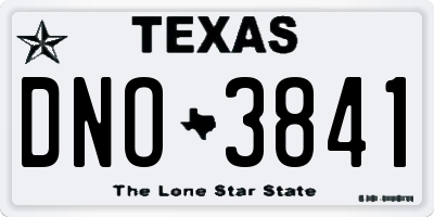 TX license plate DNO3841
