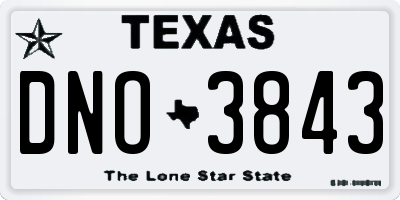 TX license plate DNO3843