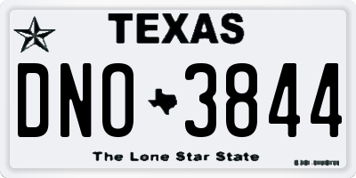 TX license plate DNO3844