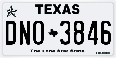 TX license plate DNO3846