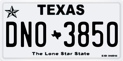 TX license plate DNO3850