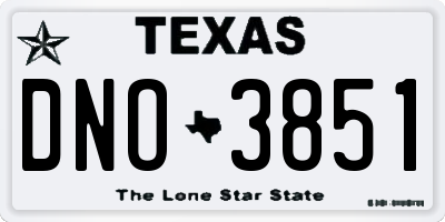 TX license plate DNO3851