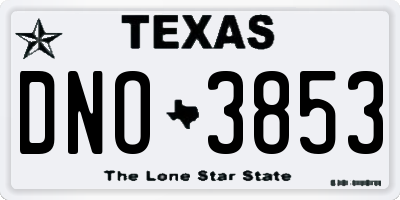 TX license plate DNO3853