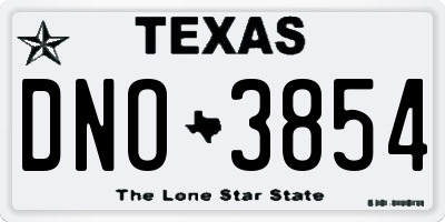 TX license plate DNO3854
