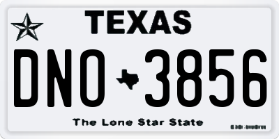 TX license plate DNO3856