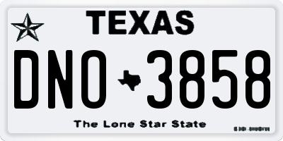 TX license plate DNO3858