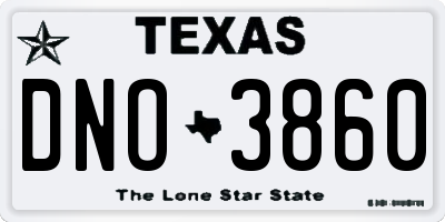 TX license plate DNO3860