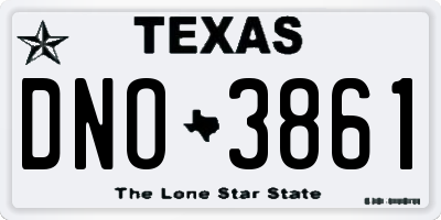 TX license plate DNO3861