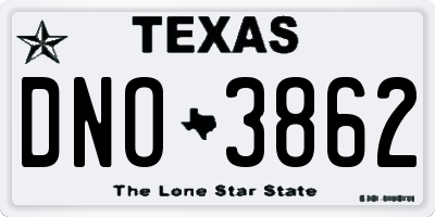 TX license plate DNO3862