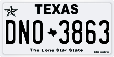 TX license plate DNO3863