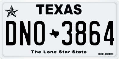 TX license plate DNO3864