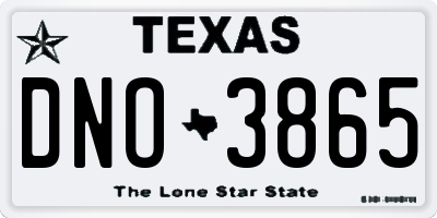 TX license plate DNO3865