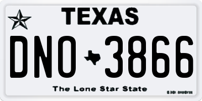TX license plate DNO3866