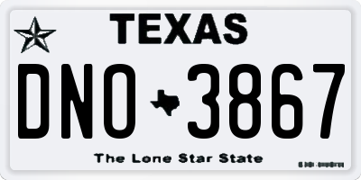 TX license plate DNO3867