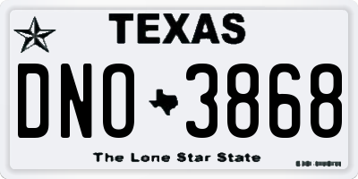 TX license plate DNO3868