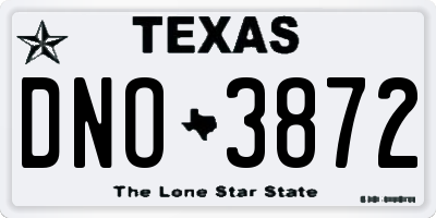 TX license plate DNO3872