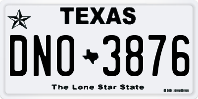 TX license plate DNO3876