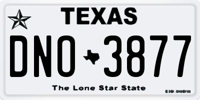 TX license plate DNO3877