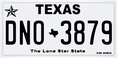 TX license plate DNO3879