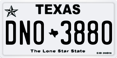 TX license plate DNO3880